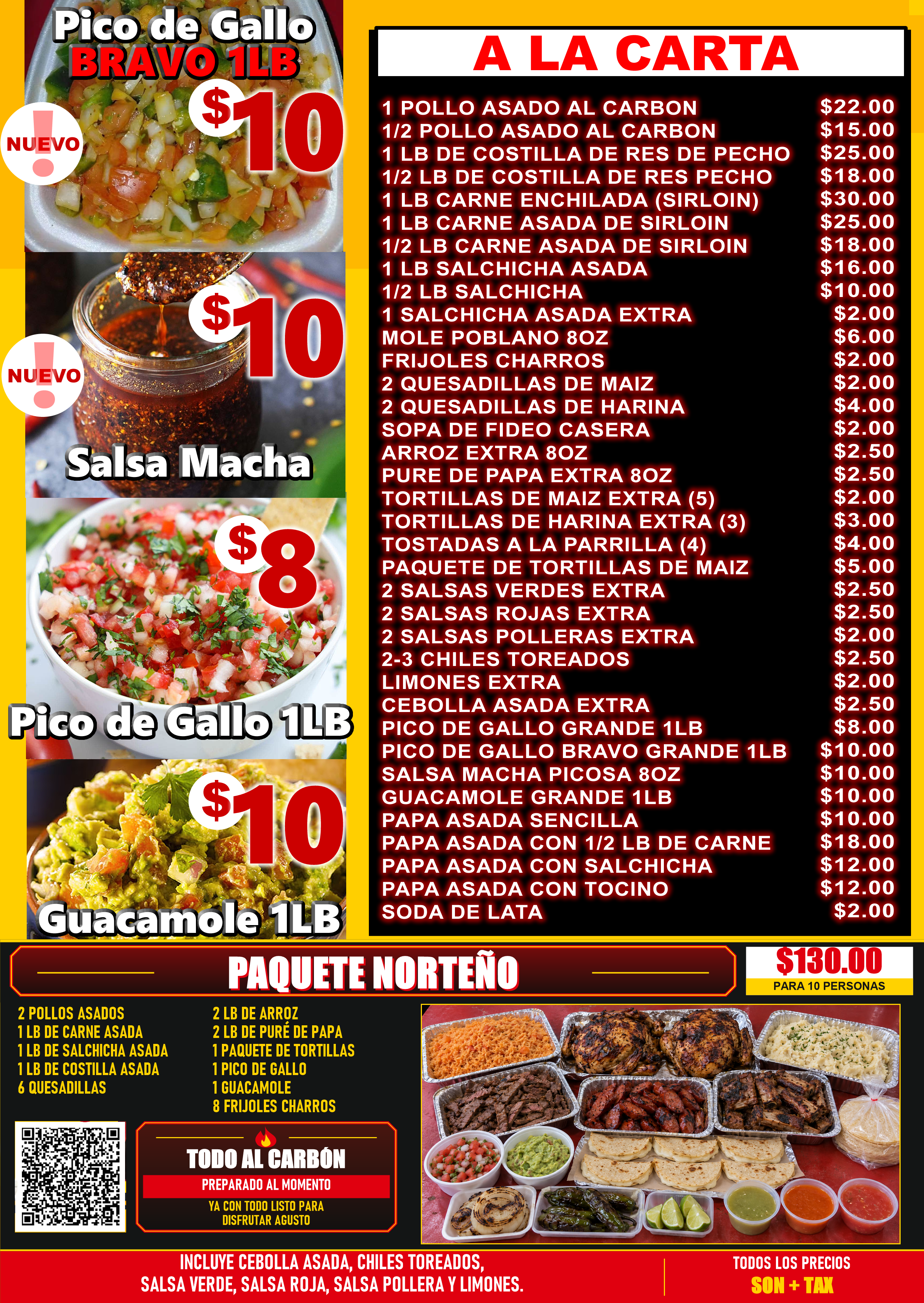 Paquete Norteño: ingredientes, acompañantes y precio para recoger